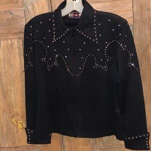 Western zip up shirt.